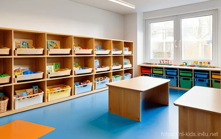 유아교육지도사로서의 교육 자료 보관법 - **Prompt:** A brightly lit, organized early childhood classroom in the Netherlands, designed for chi...