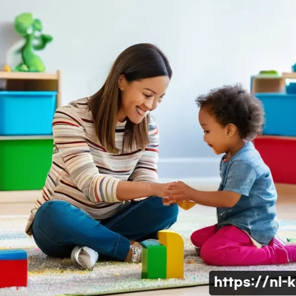 유아교육지도사 자격증 취득 후 첫 직장 선택 사례 - **Prompt:** A vibrant, sunlit indoor play area of a modern childcare center. A diverse group of chee...